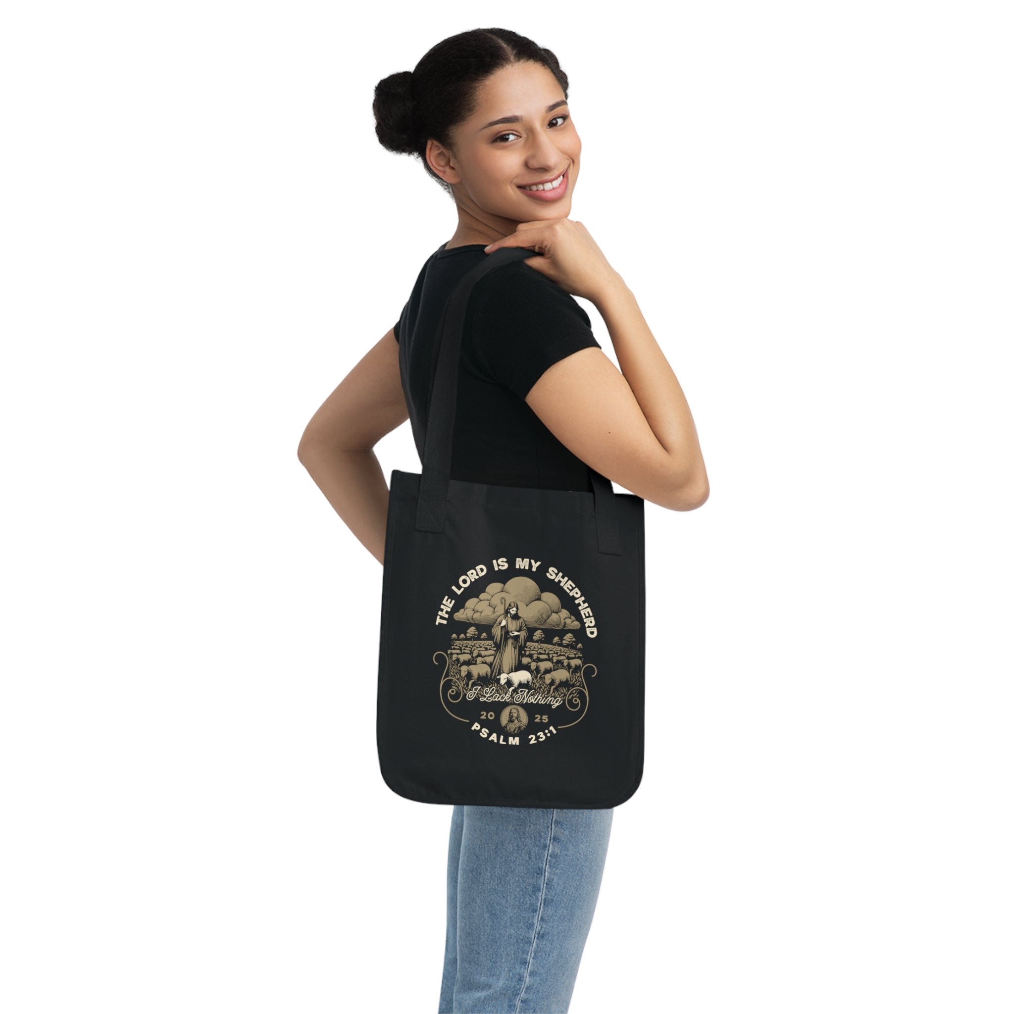 the Lord is my Shepherd - Organic Canvas Tote Bag - Eco-Friendly, Stylish Carryall for Everyday Use