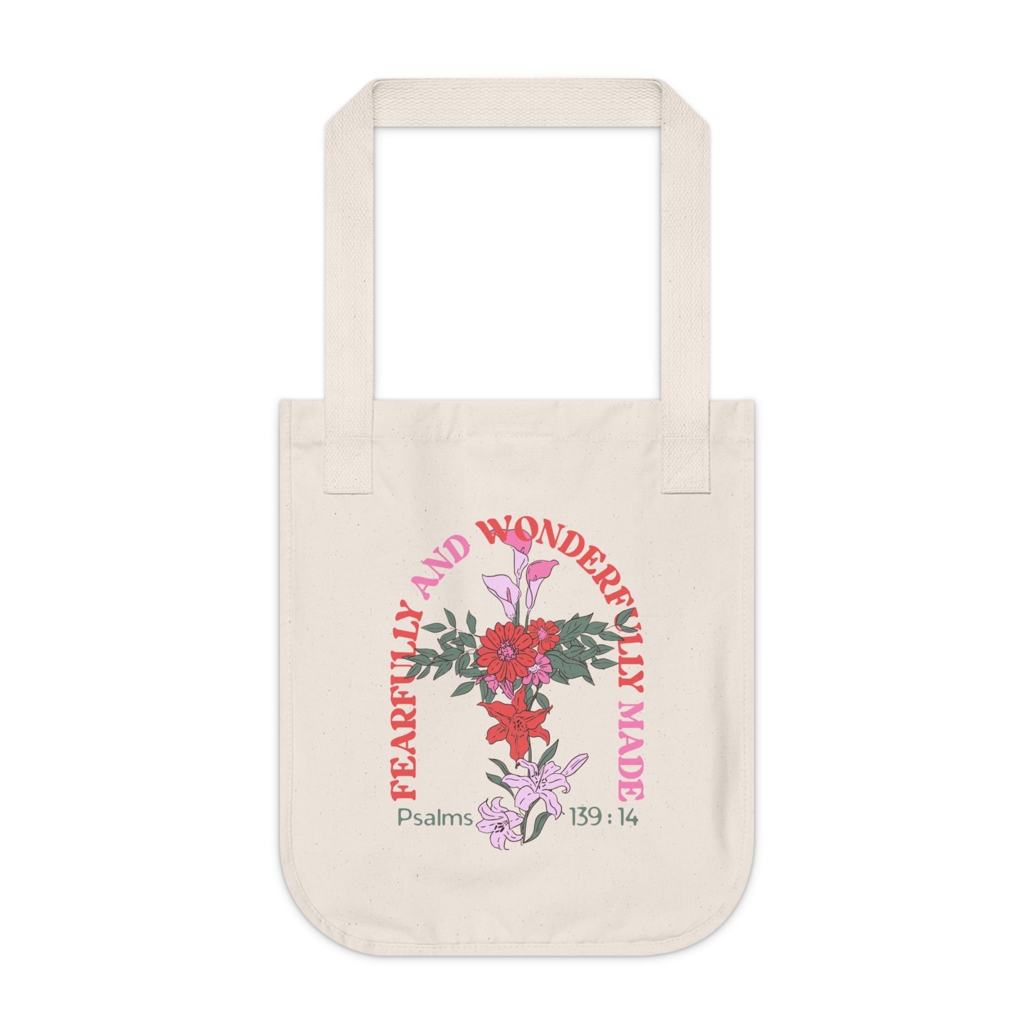 Psalms 139:14 - Organic Canvas Tote Bag - Eco-Friendly, Stylish Carryall for Everyday Use