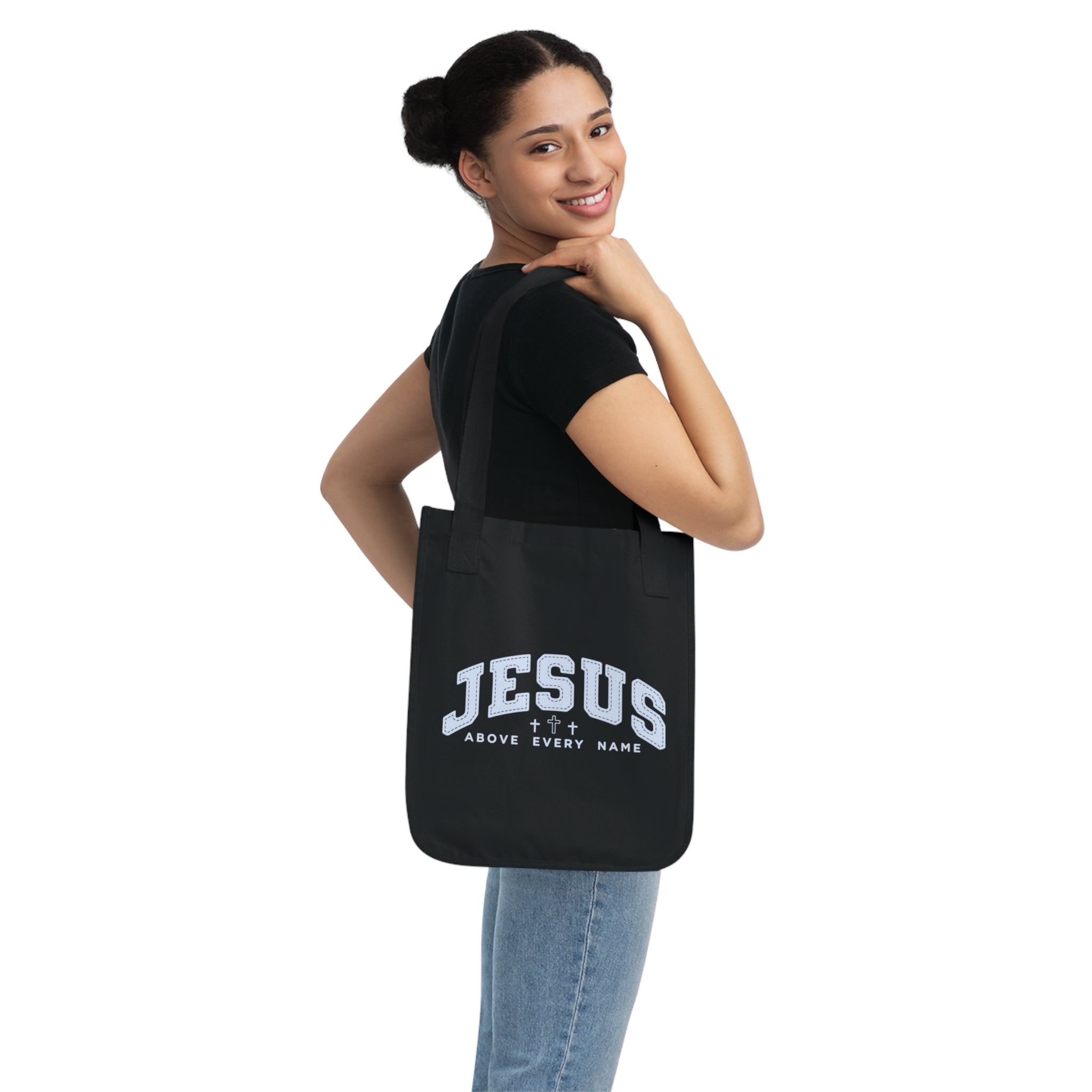 Jesus Above Every Name - Organic Canvas Tote Bag - Eco-Friendly, Stylish Carryall for Everyday Use