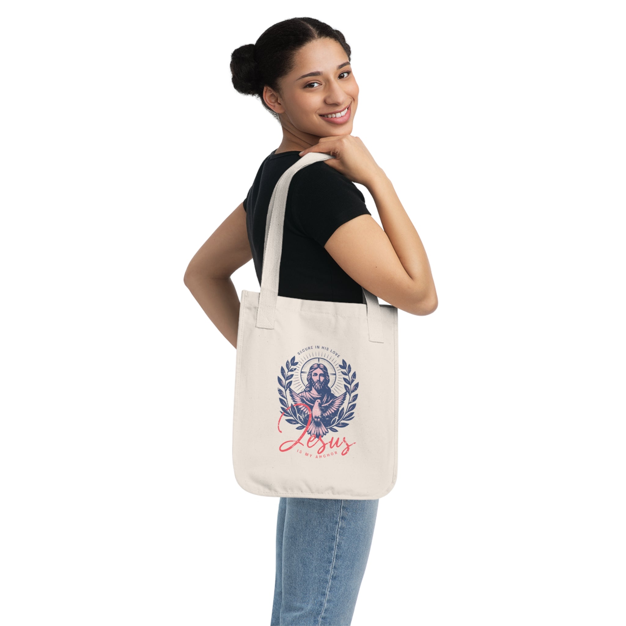 Jesus is my Anchor - Organic Canvas Tote Bag - Eco-Friendly, Stylish Carryall for Everyday Use