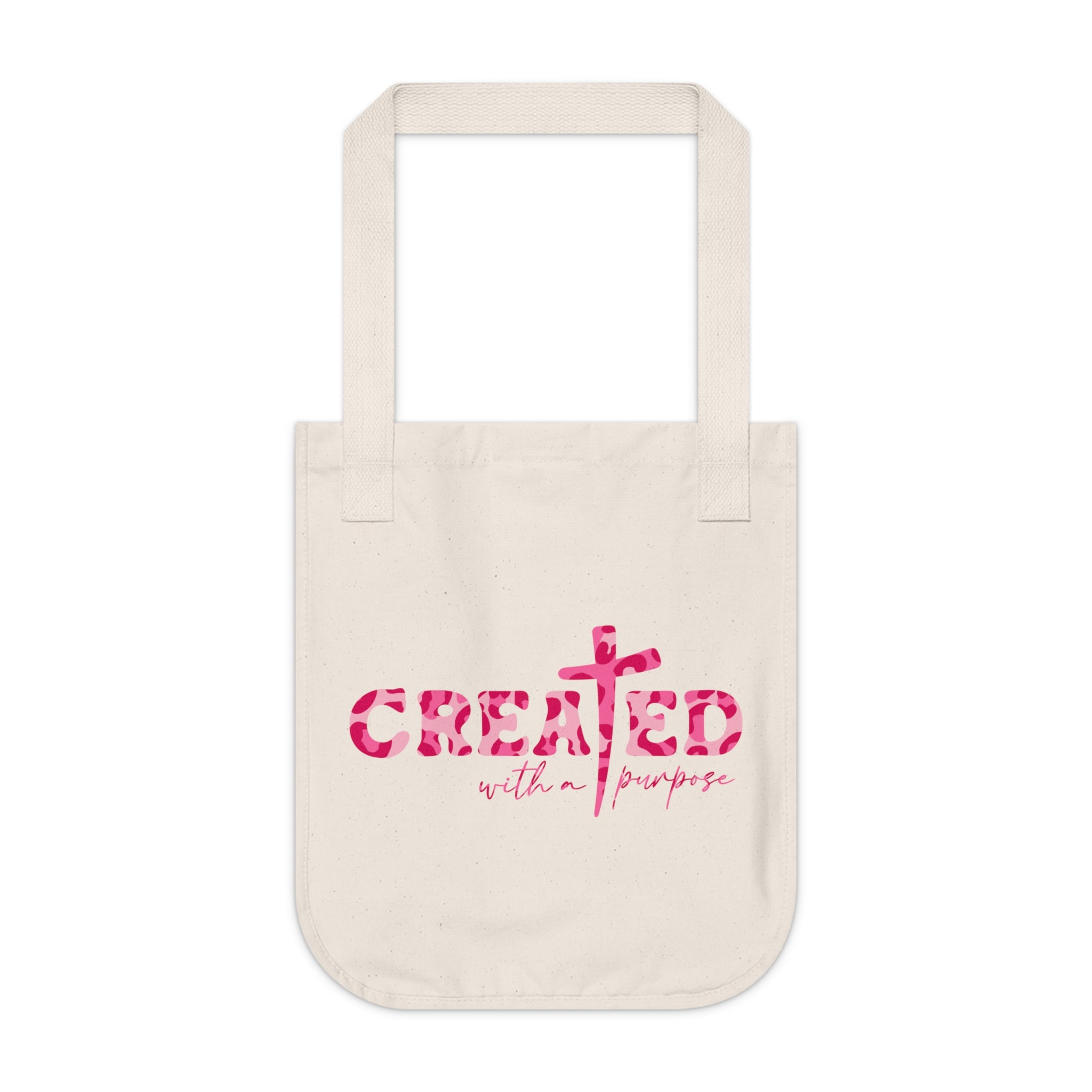 Created with a Purpose - Organic Canvas Tote Bag - Eco-Friendly, Stylish Carryall for Everyday Use