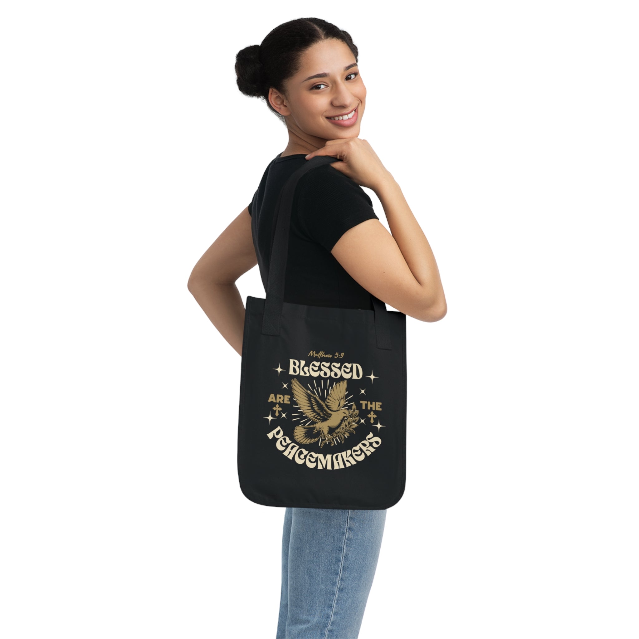 Blessed are the Peacemakers - Organic Canvas Tote Bag - Eco-Friendly, Stylish Carryall for Everyday Use
