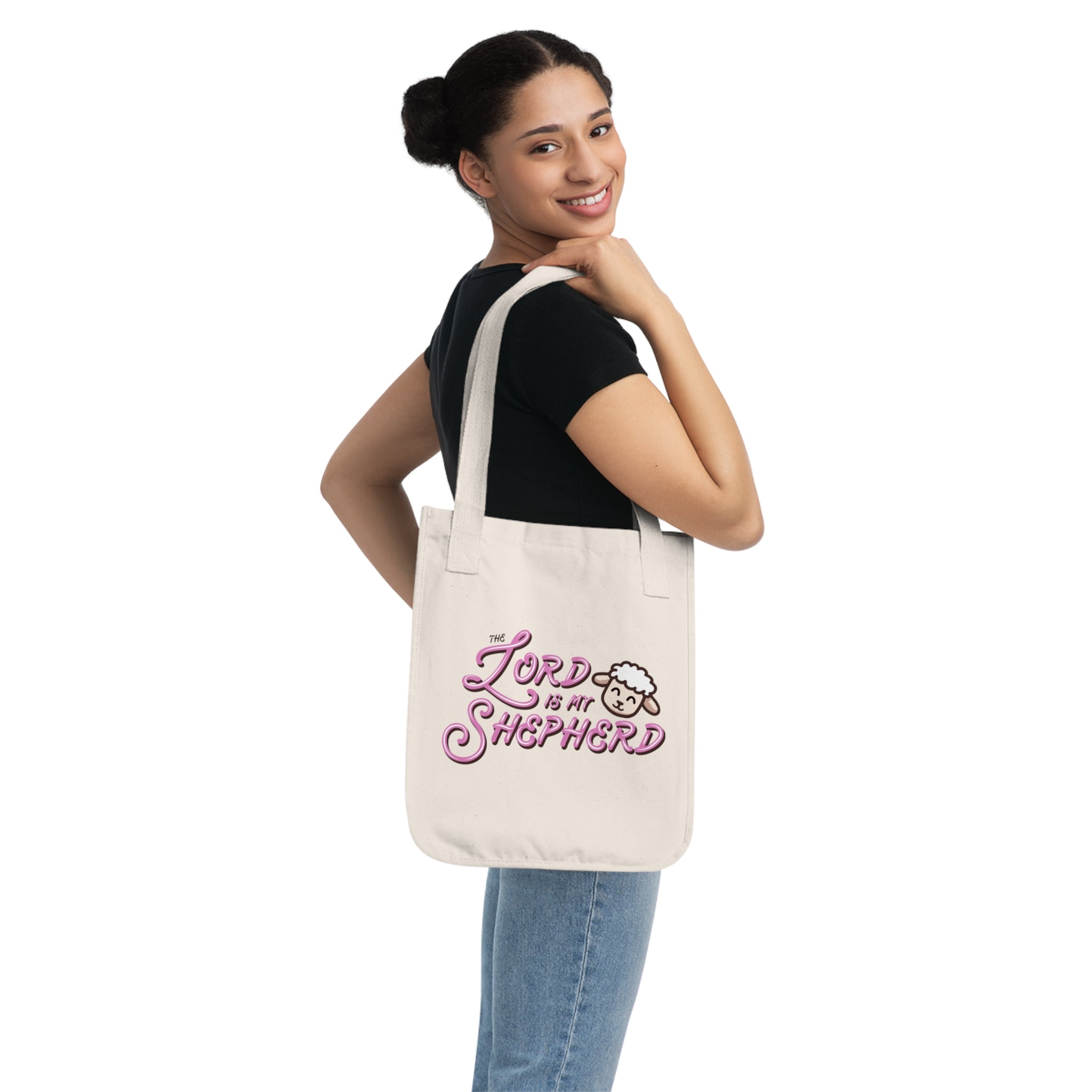 the Lord is my Shepherd - Organic Canvas Tote Bag - Eco-Friendly, Stylish Carryall for Everyday Use